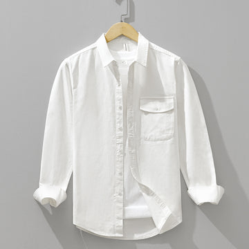 Japanese-style Casual Solid-color Long-sleeve Minimalist Versatile Shirt
