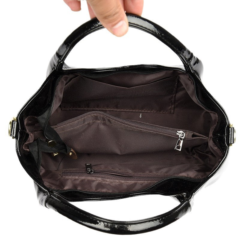 Premium Glossy Leather Trendy Commuter Bag